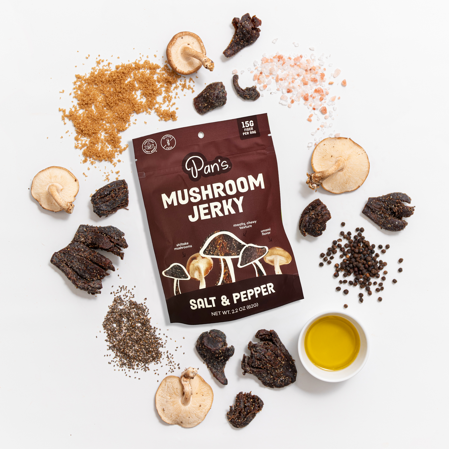 Salt & Pepper Shiitake Mushroom Jerky
