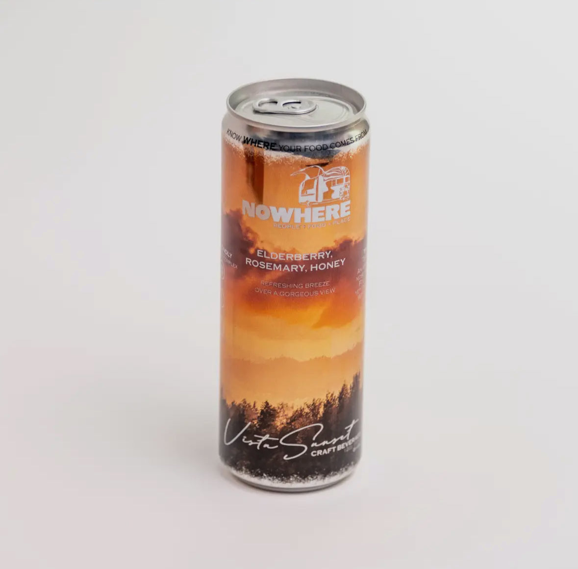 Vista Sunset: Elderberry, Rosemary, Honey Sparkling Mocktail