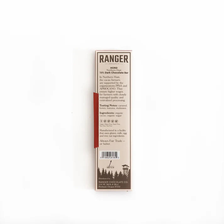Ranger chocolate bar packaging with label on a white background