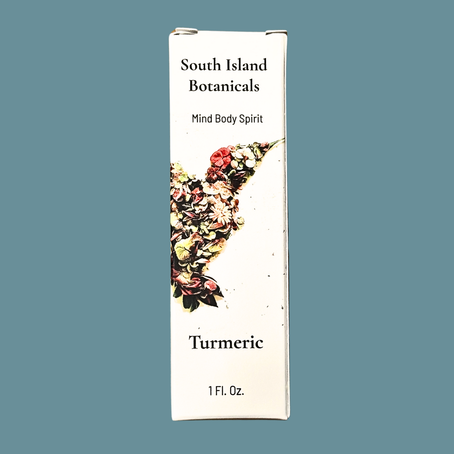 South Island Botanicals Turmeric product packaging on a solid background