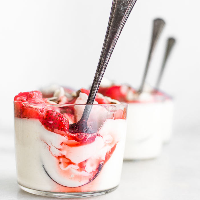 Recipe: Yogurt Panna Cotta with Honey-Roasted Strawberries