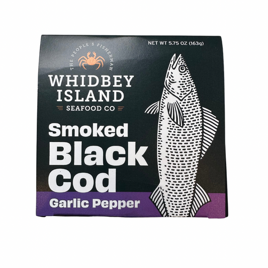 Canned Garlic Pepper Smoked Black Cod