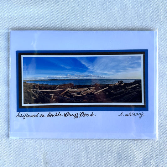 “Driftwood on Double Bluff Beach" - Whidbey Photo Greeting Card