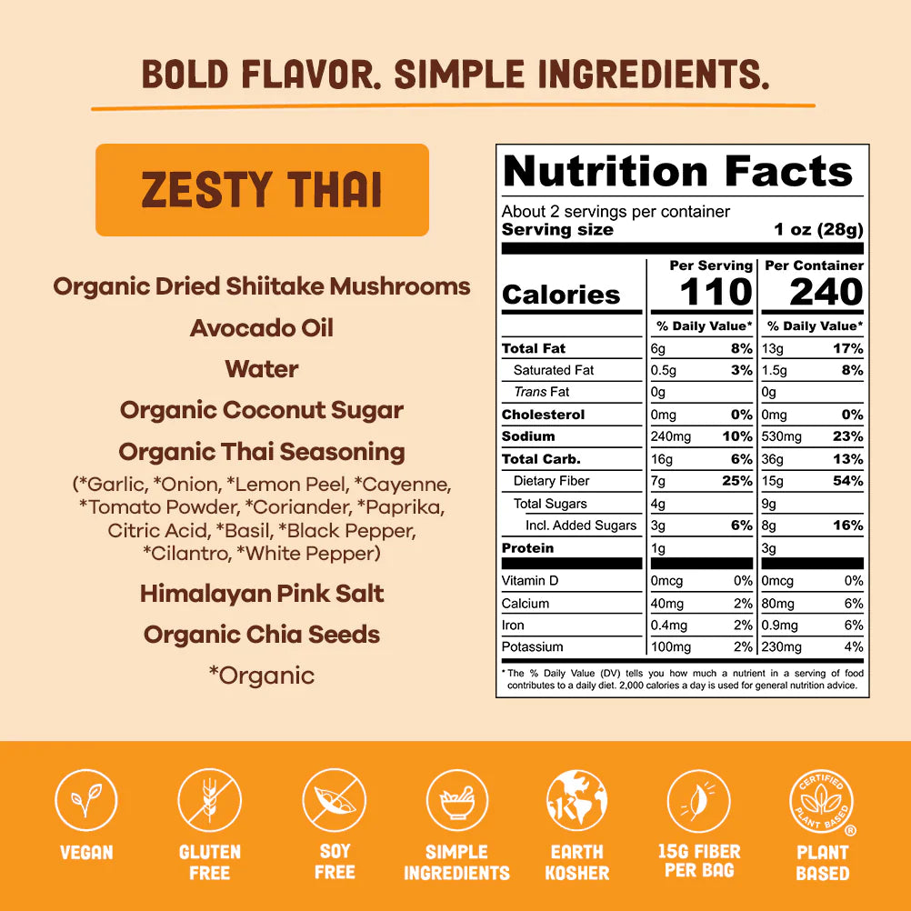 Zesty Thai Shiitake Mushroom Jerky