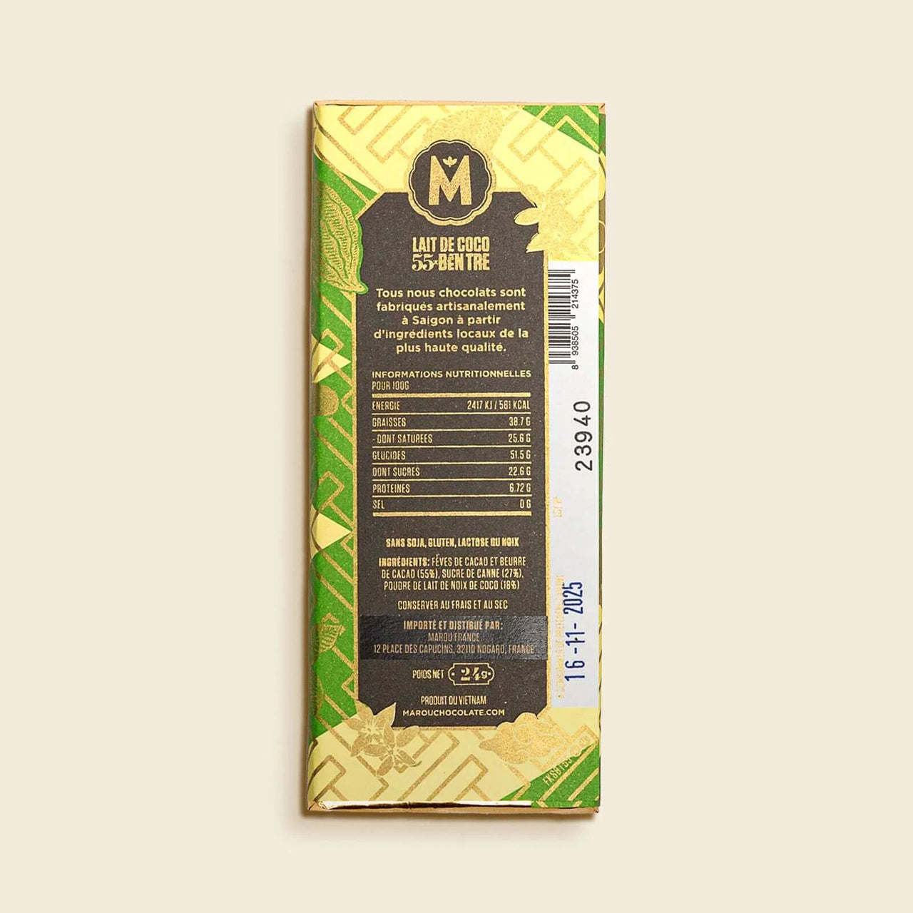 Vietnamese Ben Tre 55% Vegan Coconut Milk Chocolate