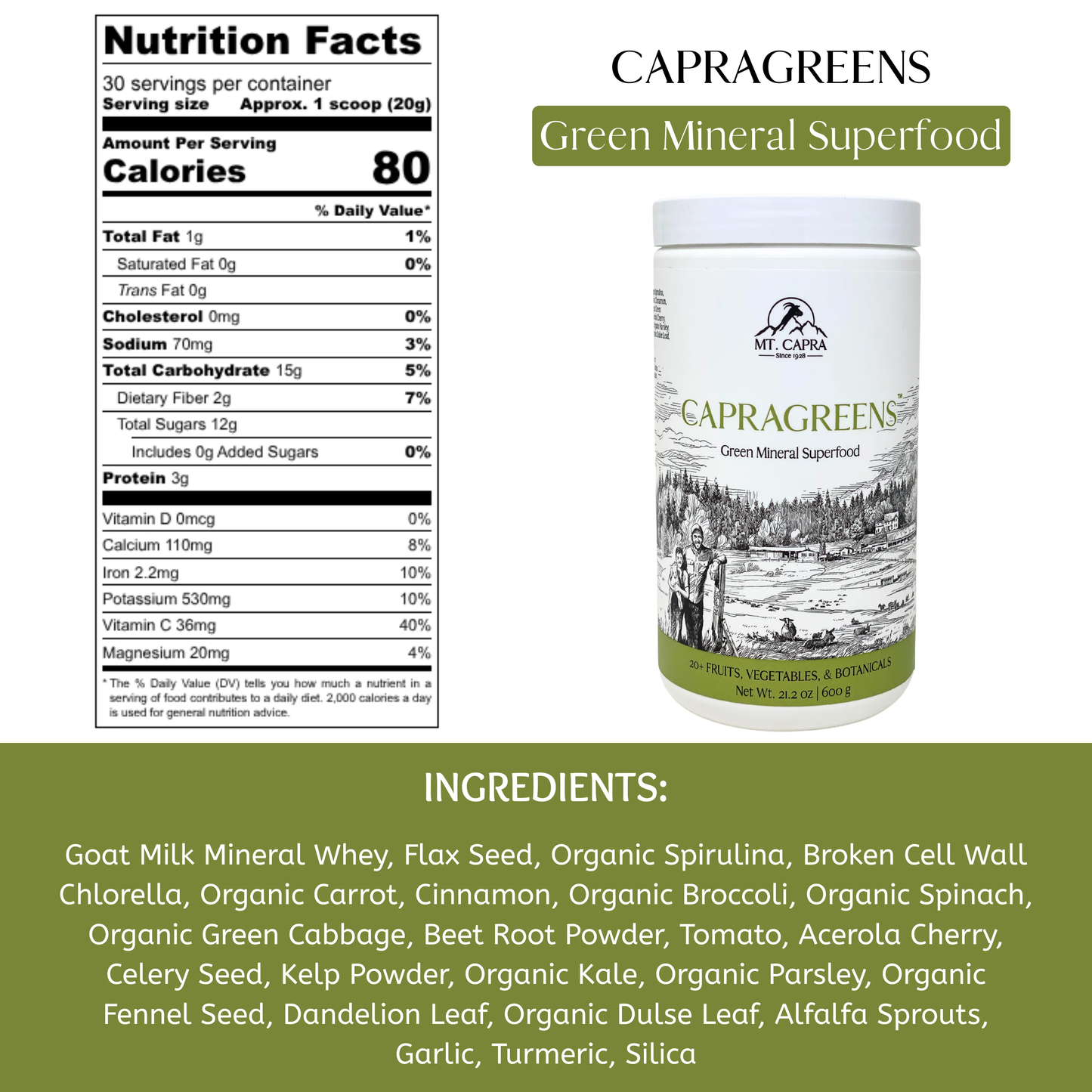 Capragreens Mineral Superfood Powder