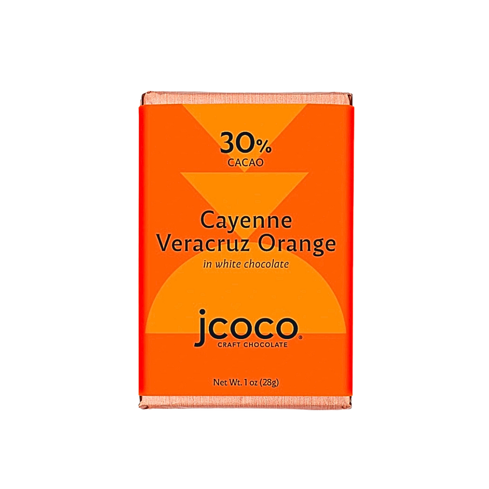 Jcoco Cayenne Veracruz Orange White Chocolate 30% Mini, 1oz