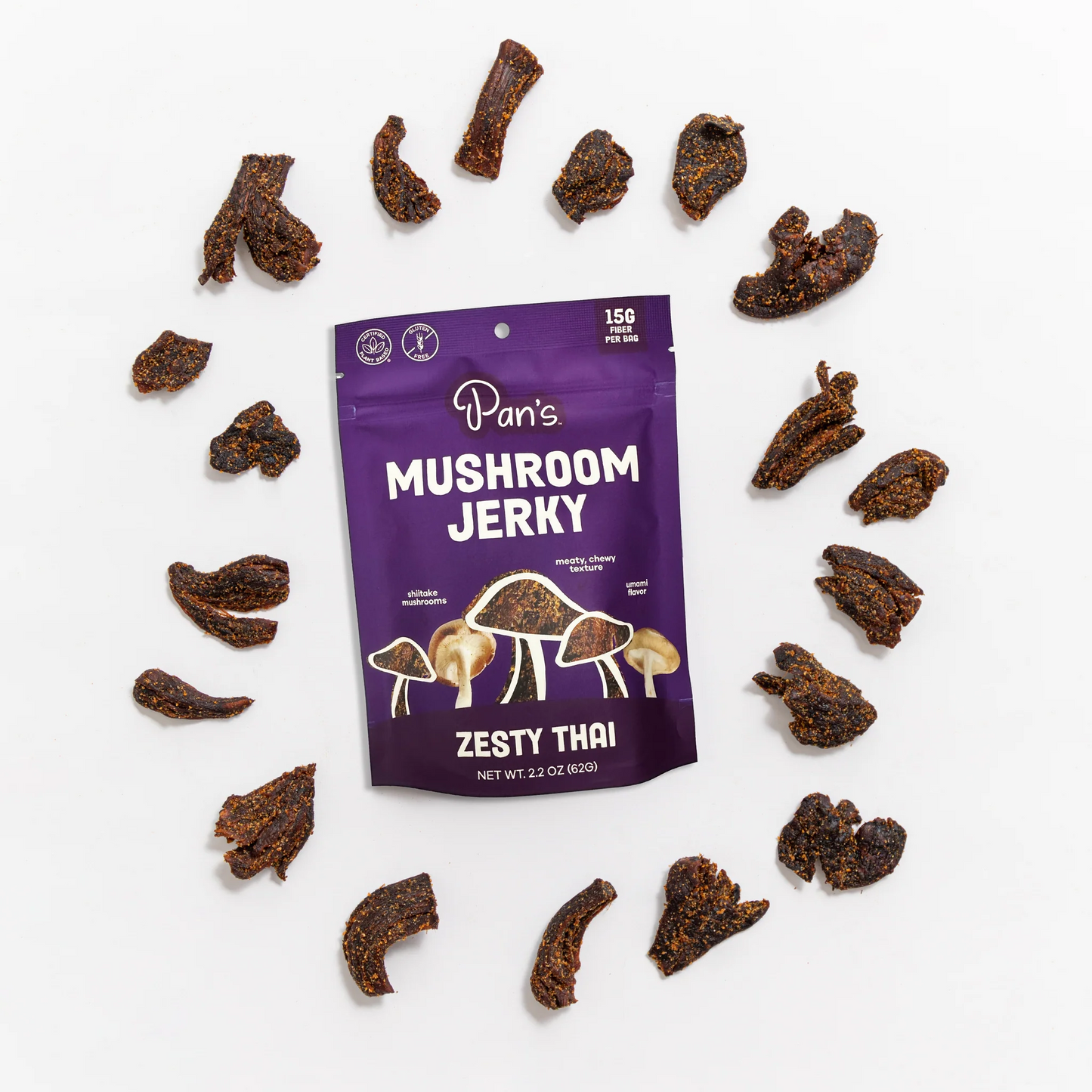 Zesty Thai Shiitake Mushroom Jerky