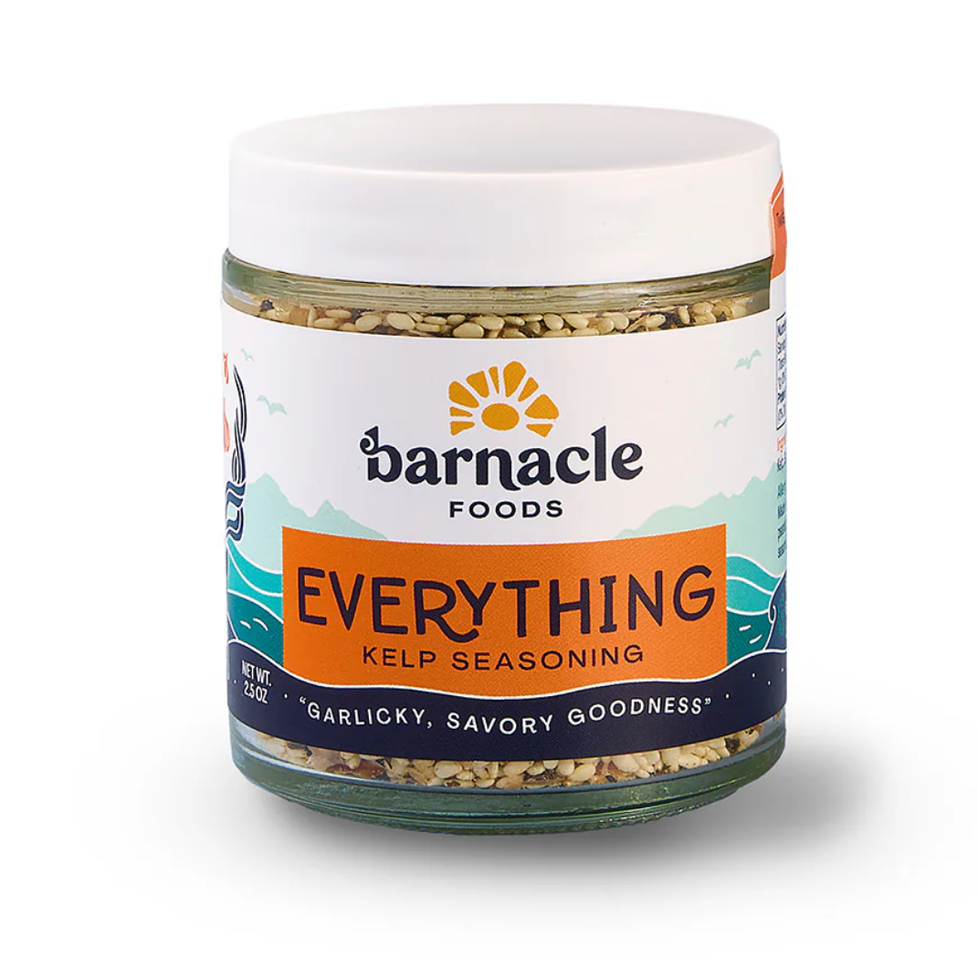 Jar of Barnacle Foods Everything Kelp Seasoning on a white background
