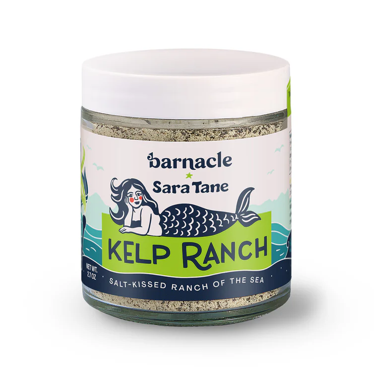 Jar of Barnacle + Sara Tane Kelp Ranch seasoning on a white background