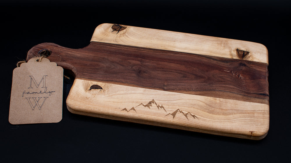 Mountain Range Engraved Maple Charcuterie Board