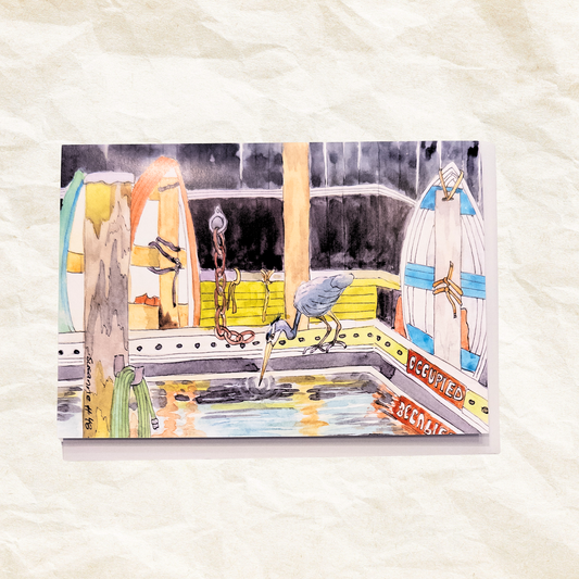 "Occupied Heron" Greeting Card