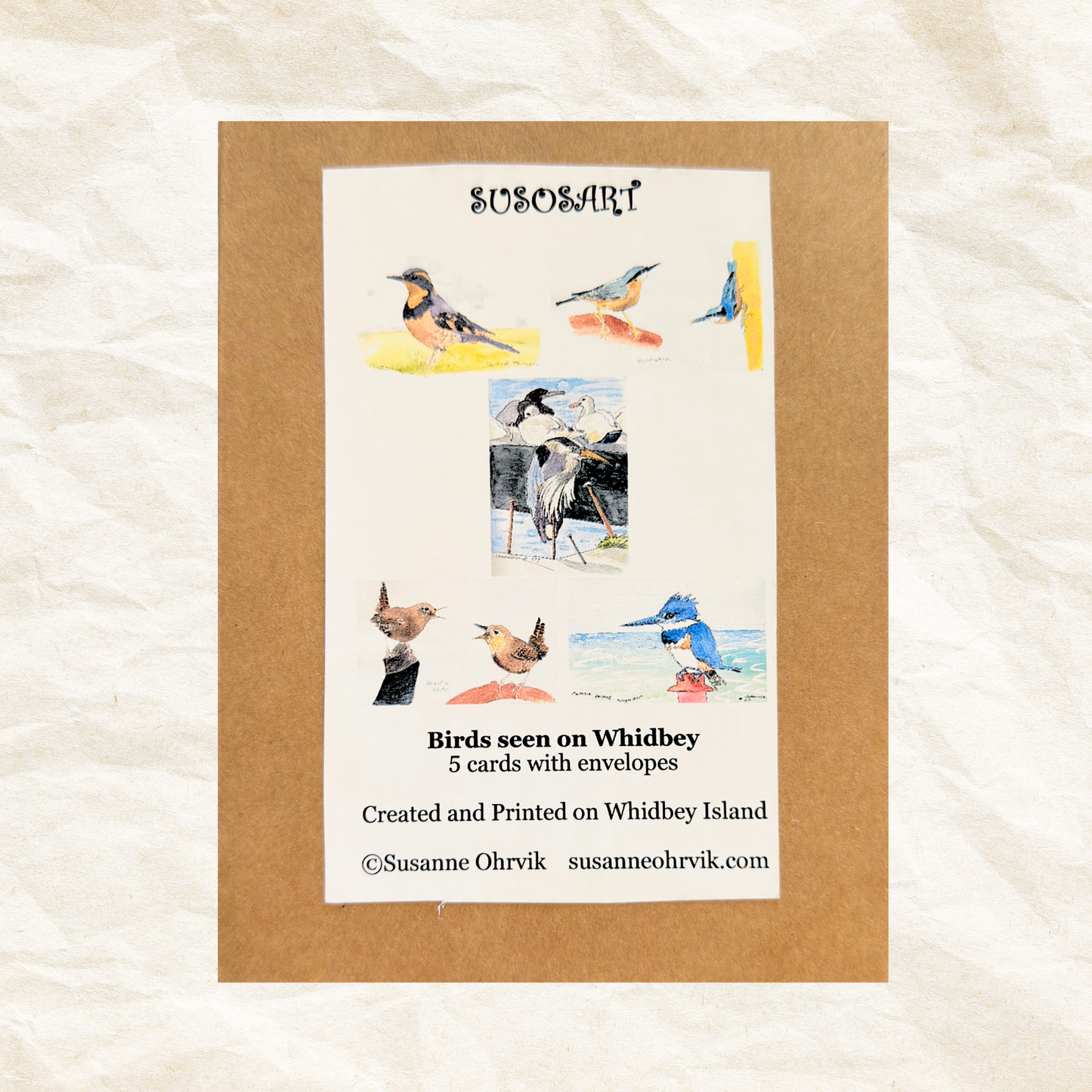 Pack of 5: Mixed Birds Greeting Cards