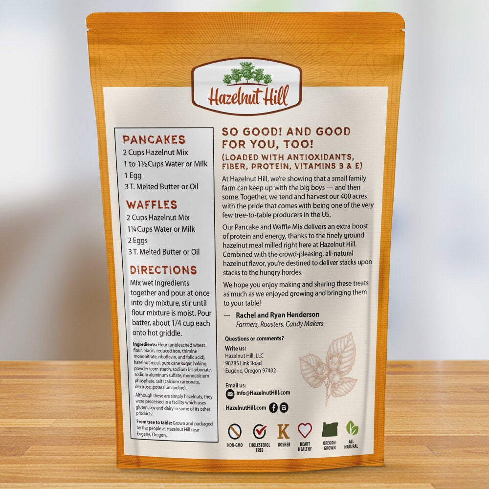 Back of pancake mix packaging with directions