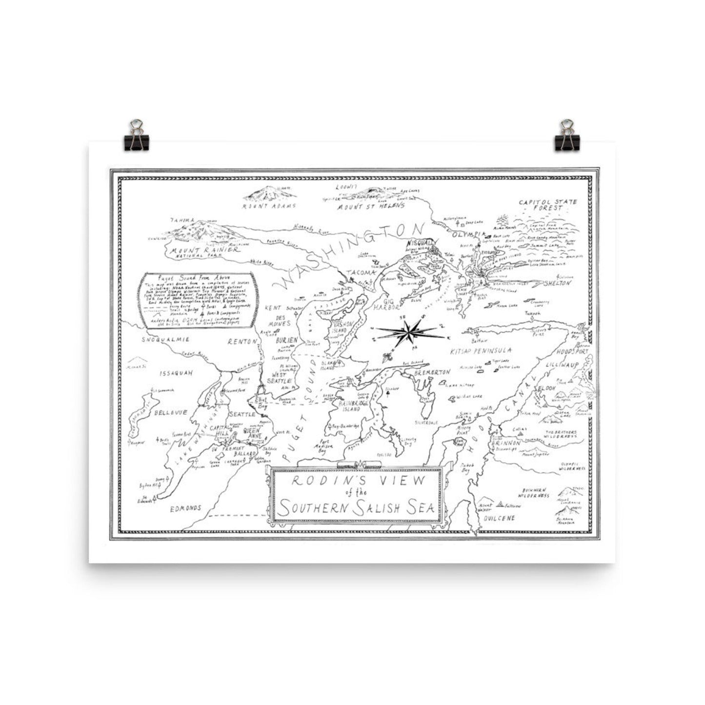 Puget Sound Map Print