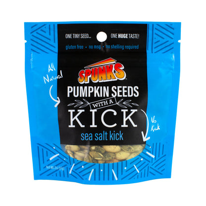 Spunks pumpkin seeds with a kick packaging on a white background