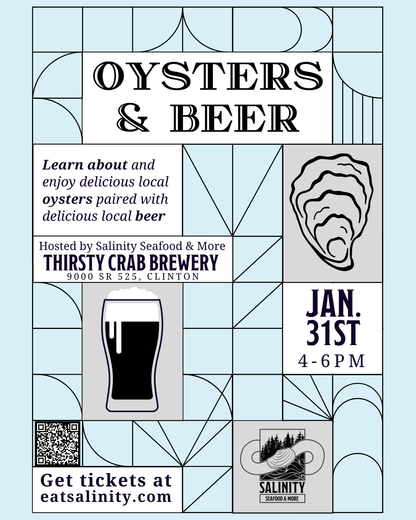 OYSTERS & BEER at Thirsty Crab Brewery on Saturday, January 31st