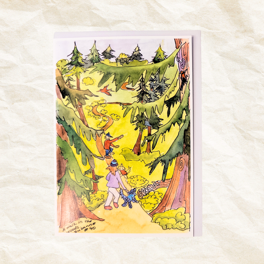 "Walking in Saratoga Woods" Greeting Card