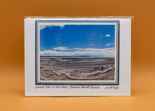 "Lowest Tide of the Year, Double Bluff Beach" - Whidbey Photo Greeting Card