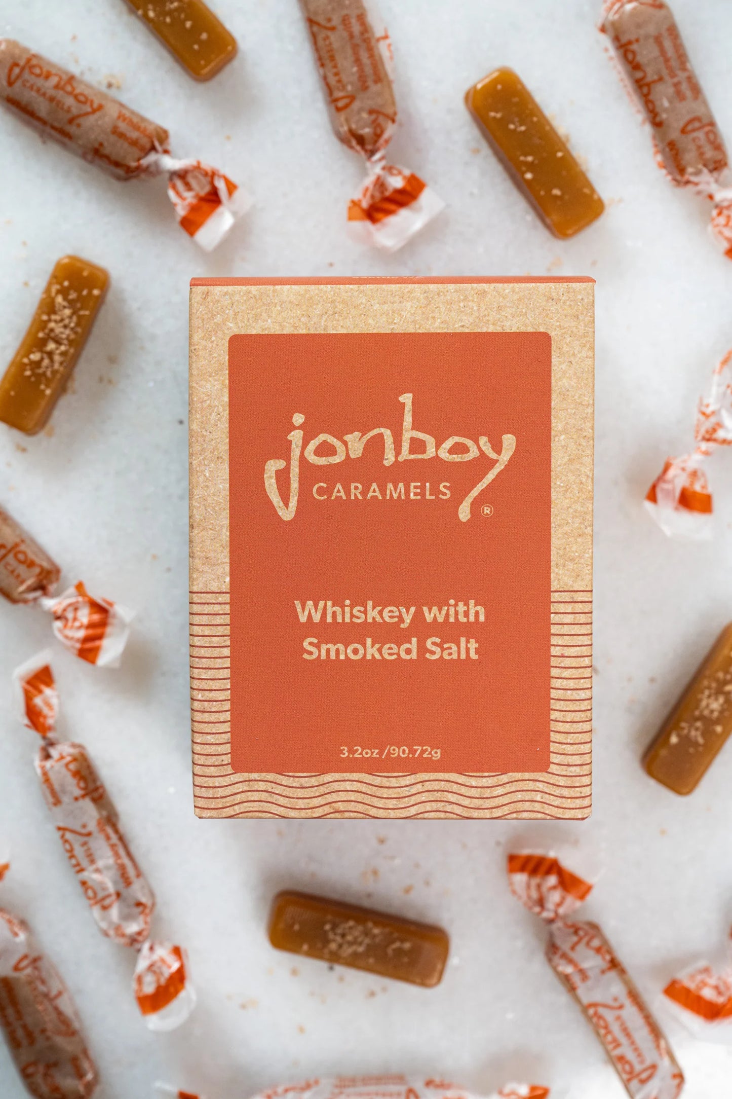 Whiskey with Smoked Salt Caramels