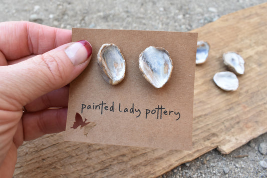 Ceramic Oyster Earrings